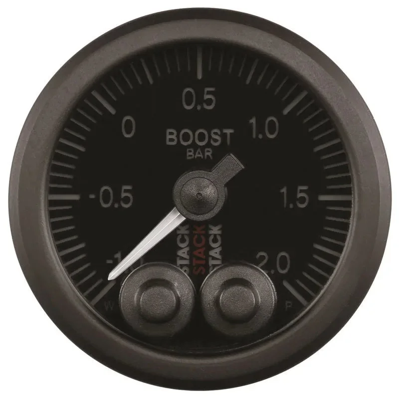 Autometer Stack 52mm -1 to +2 Bar (Incl T-Fitting) Pro-Control Boost Pressure Gauge – Black