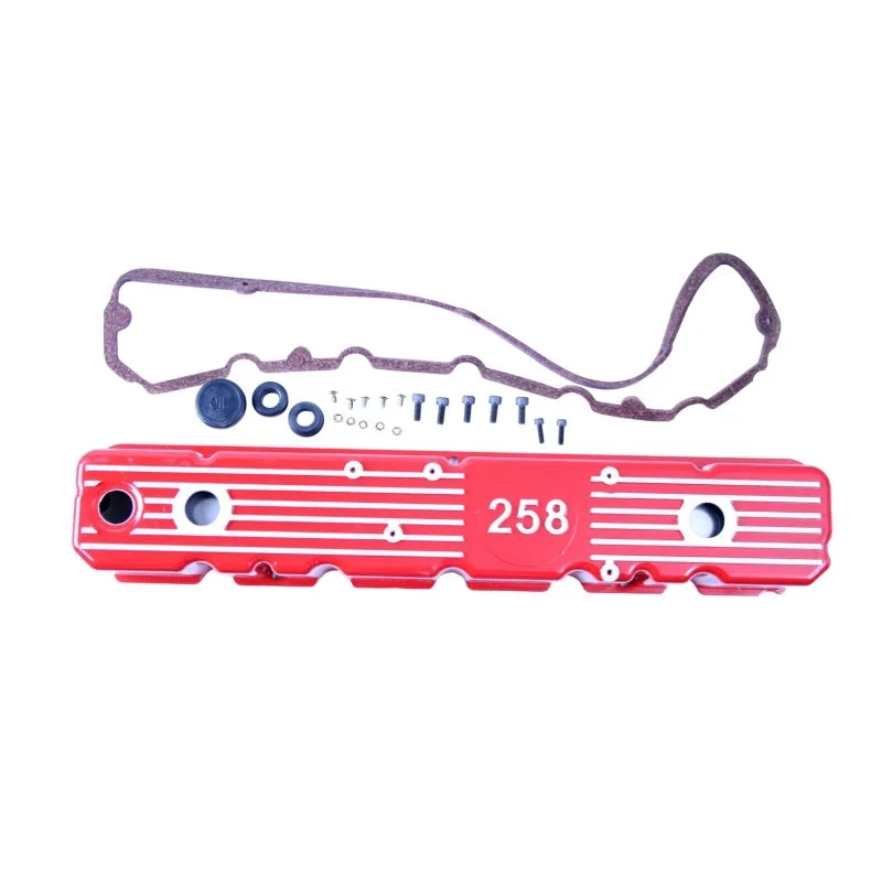 Omix Aluminum Valve Cover Red 81-87 Jeep CJ Scrambler Wagoneer Wrangler 258