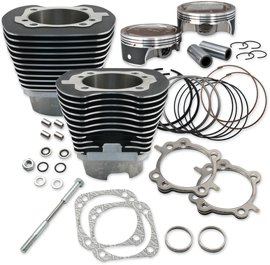 S&S CYCLE Cylinders with Pistons - Black 910-0324