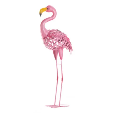 21″ Pink and Yellow Standing Flamingo Solar Powered Lighted Statue – Whimsical Outdoor Garden Decor