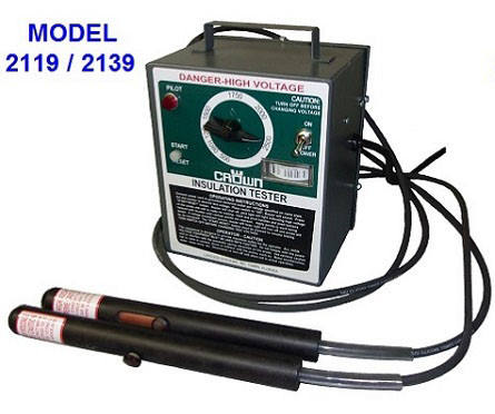 HIPOT Insulation Testers115v, 50-60 Hertz, 7 Position Voltage Selection With Buzzer, Automatic Breakdown Circuit , And Manual Reset Feature, Also Features A Voltage Indication Meter.