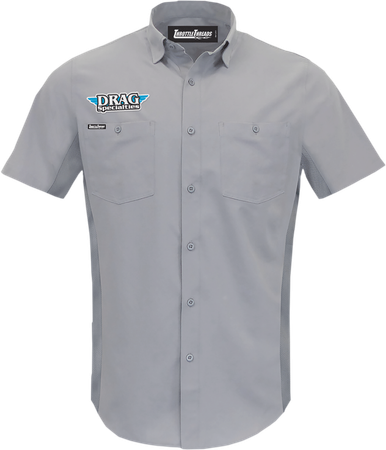 THROTTLE THREADS Drag Specialties Vented Shop Shirt - Gray - 4XL DRG31ST26GY4X