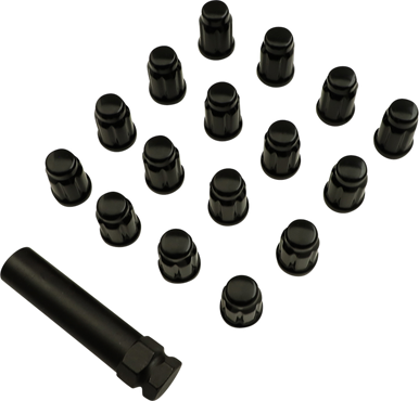 MOOSE UTILITY Lug Nut - Splined - 10 mm - Black - 16 Pack SPMO3808BL4