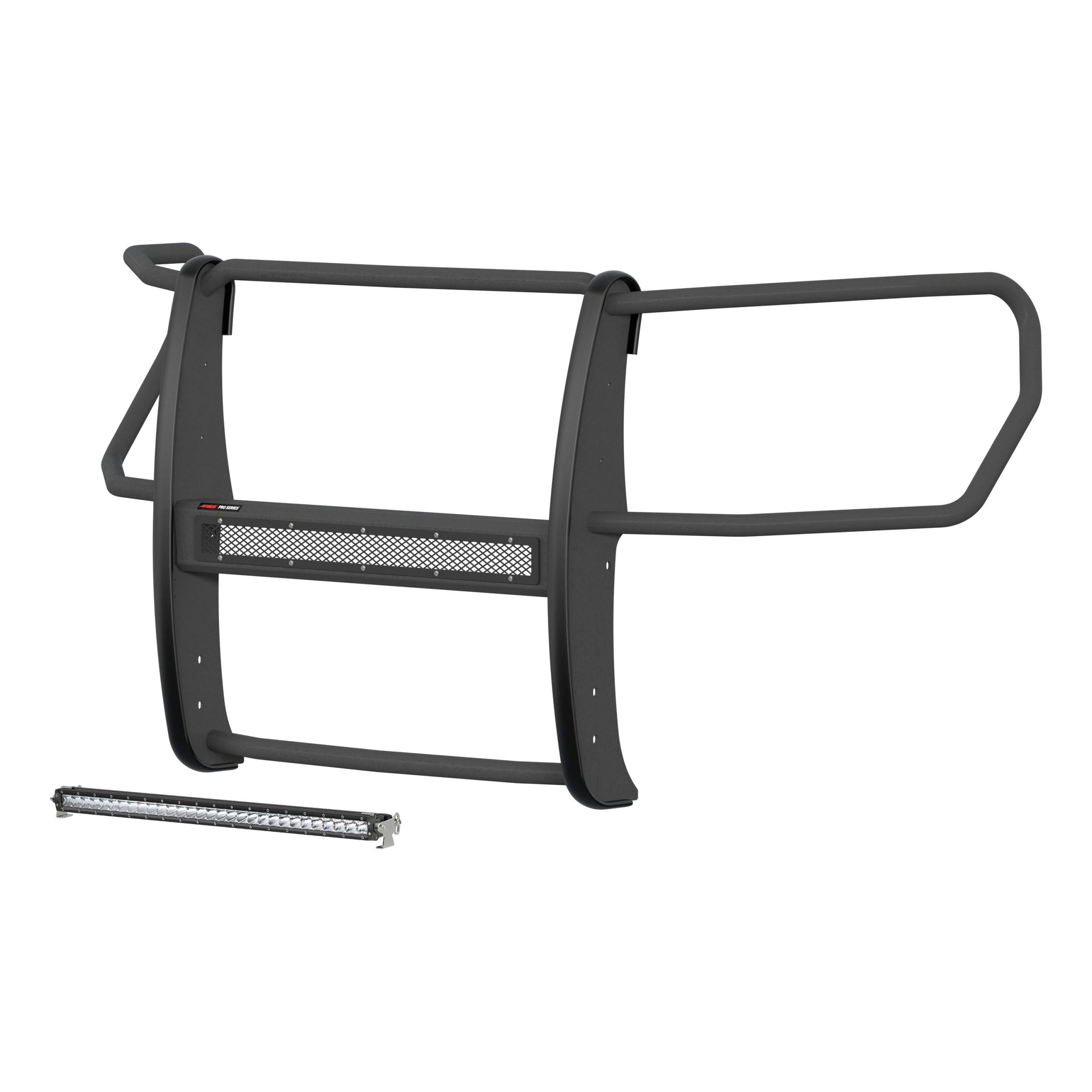 ARIES 2170035 Pro Series Black Steel Grille Guard with Light Bar, Select Chevy Silverado 1500