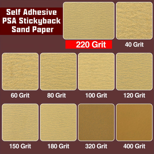 1 Roll 220 Grits Self-Adhesive Sandpaper, 2-3/4" x 10 Yard, PSA Sticky back Sand Paper Sheets for Automotive & Woodworking, Compatible with Sanding Blocks, Fabric Material