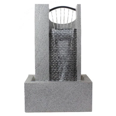 23″ Gray Modern Style Rainfall Outdoor Water Fountain for Relaxing Ambience