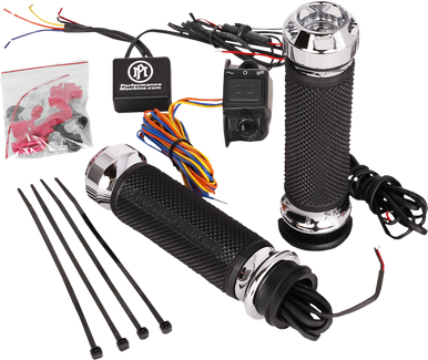 PERFORMANCE MACHINE (PM) Grips - Apex - Heated - TBW - Chrome 0063-2093-CH