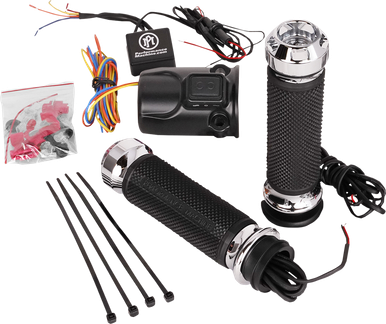 PERFORMANCE MACHINE (PM) Grips - Apex - Heated - FLTRX - Chrome 0063-2095-CH