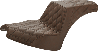 SADDLEMEN Step Up Seat - Driver/Passenger Lattice Stitch - Brown I21-04-175BR