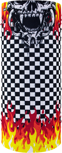 ZAN HEADGEAR Motley Tube‚Â Polyester Neck Tube - Checker Flames T450