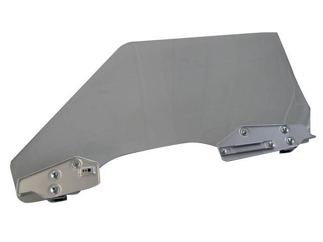 Door Window Glass and Bracket Assembly, RH, Clear