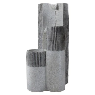 24″ Gray Speckled 3-Tier Rainfall Outdoor Water Fountain – Contemporary Design for Tranquil Living Spaces