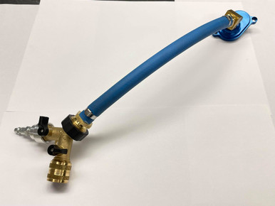 6.0L Powerstroke Oil Cooler Flush Kit with 2-Way Air Port & Anodized Aluminum Adapter