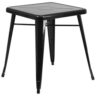 29″ Black Solid Square Outdoor Cafe Bar Table – Complete Your Industrial Furniture Set