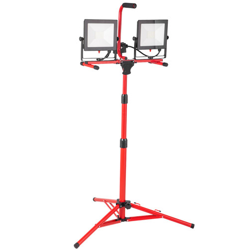 LED Work Light with Stand, 10000 Lumen Dual-head LED Work Light with 27.6"-68.1" Adjustable and Foldable Tripod Stand, IP65 Waterproofed LED Tripod Work Light, with 5000 Kelvin Color Temperature