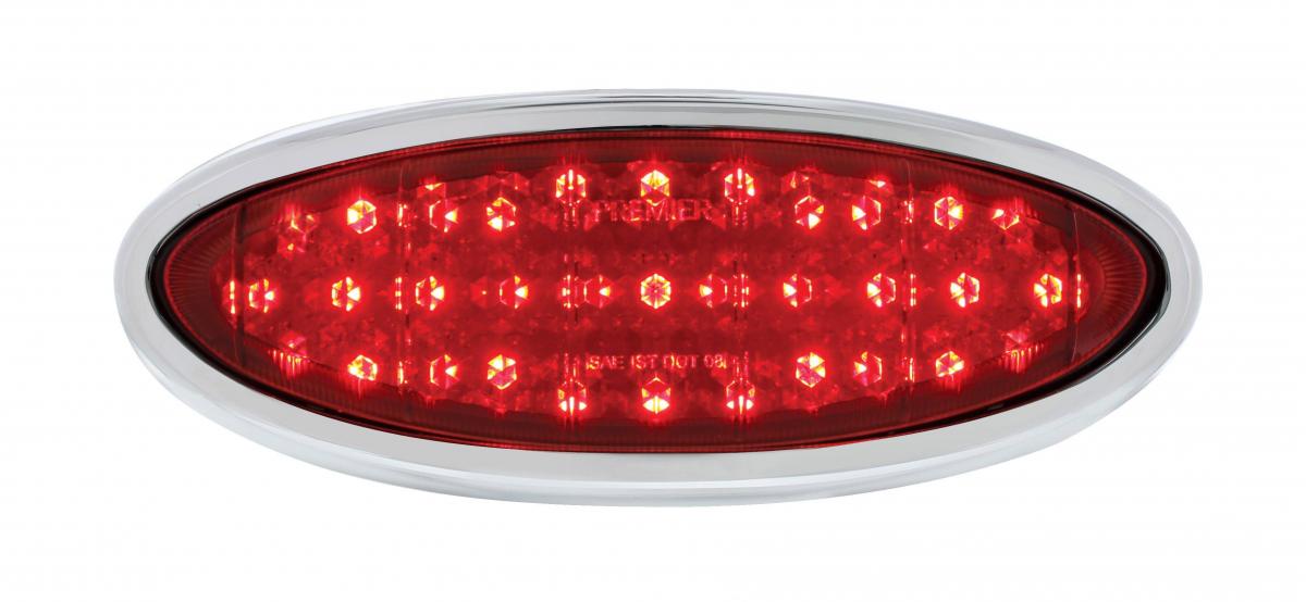 United Pacific 33 LED Tail Light Assembly W/Chrome Bezel For 1949-50 Ford Car FTL4950LED-AS