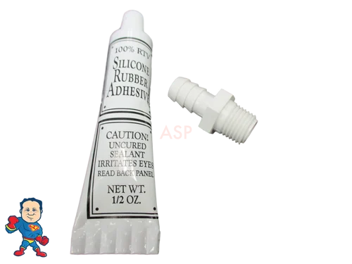 3/8″ Barb x 1/4″ MPT Air Bleeder Adapter with Silicone – Aqua-Flo & CMP Pump Wet End