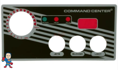 3-Button Analog Air Control Overlay with Temp Window – Tecmark Tridelta Command Center – 6-3/8″ x 3-1/8″