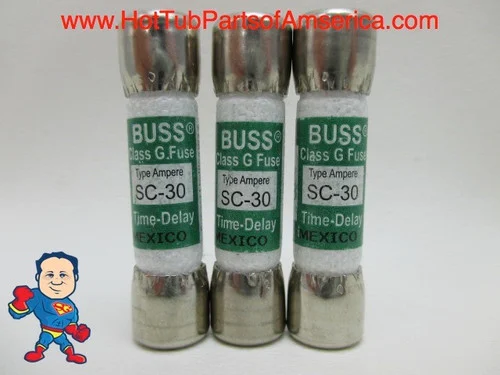 30 Amp Fuse SC-30 SLC30 for Hot Tub Control Boards – 3 Pack Balboa Gecko Compatible