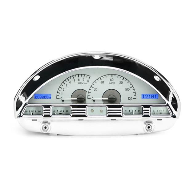 Ford F-100 Pickup Dakota Digital VHX Instrument With SilverAlloy Style Face, 1956
