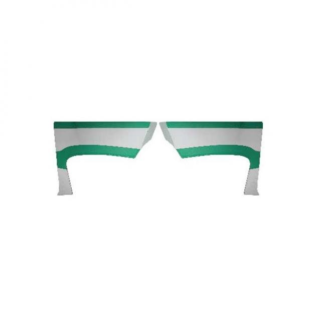 Upper Quarter Trim Panel Covers - White & Green Two Tone - Ford Crown Victoria - Body Style 64A or 64B