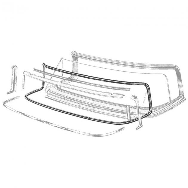 Dennis Carpenter Windshield Seal - with Groove for Chrome - Convertible - 1955-56 Ford Car B5A-7603110-B