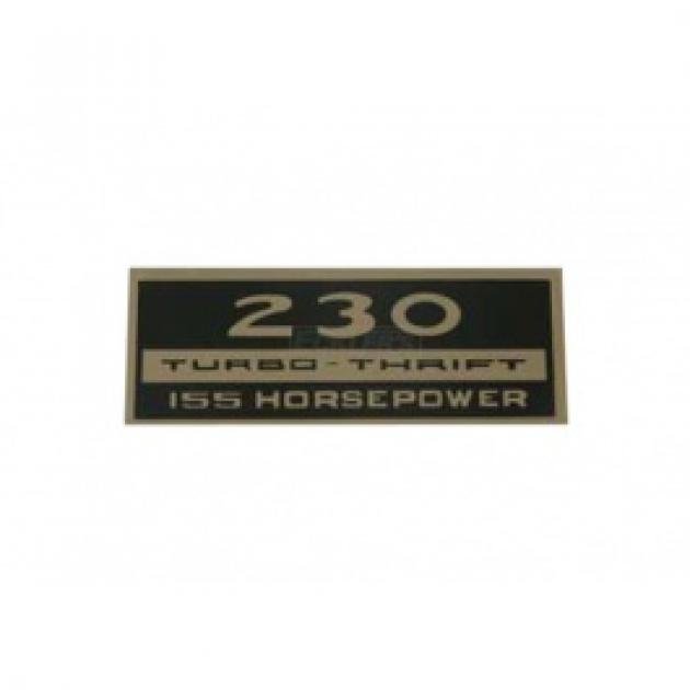 Nova & Chevy II Valve Cover Decal, 230 Turbo-Thrift, 155 HP, 1964