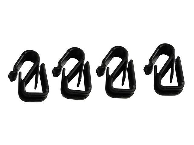 Wire Retainer Clips, Black PLastic