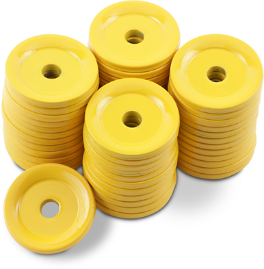 Woody's Support Plates Yellow Round 48 Pack 2025 ARG-3800-48