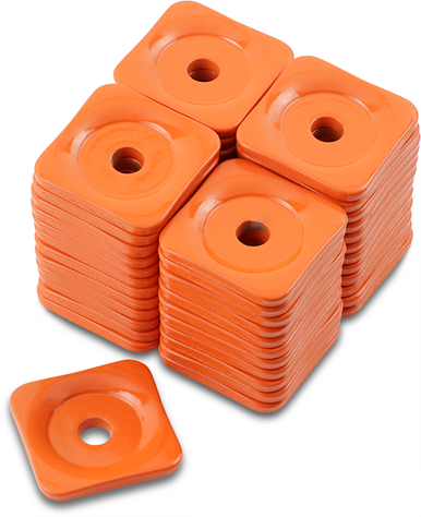 Woody's Square Grand Digger Orange Support Plates 5/16in 48 Pack ASG-3805-48