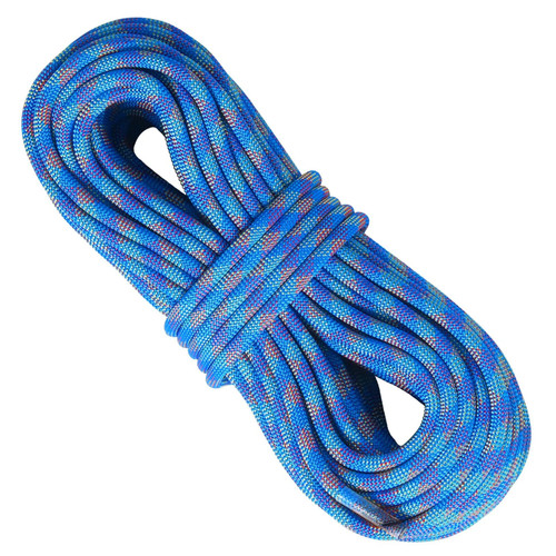 10.2mm Dynamic Climbing Rope, 70M(230ft) Outdoor Rock Climbing Rope 25KN Breaking Tension, Stretchable Fiber Rope with Steel Snap Hooks for Escape, Rappelling, Fire Rescue, Blue