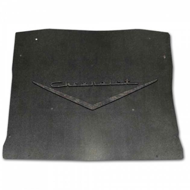 Chevy Under Hood Cover, Quietride AcoustiHOOD, 3-D Molded, With Logo, 1955-1956