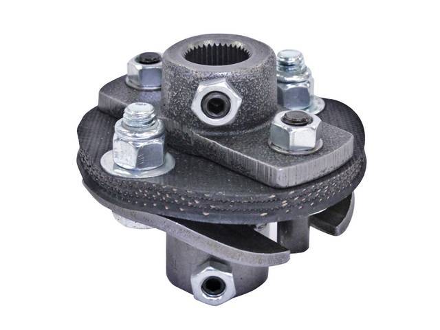 Steering Gear Coupler, aka Rag Joint, 3/4 36 spline x3/4 36 spline full round input shaft coupling