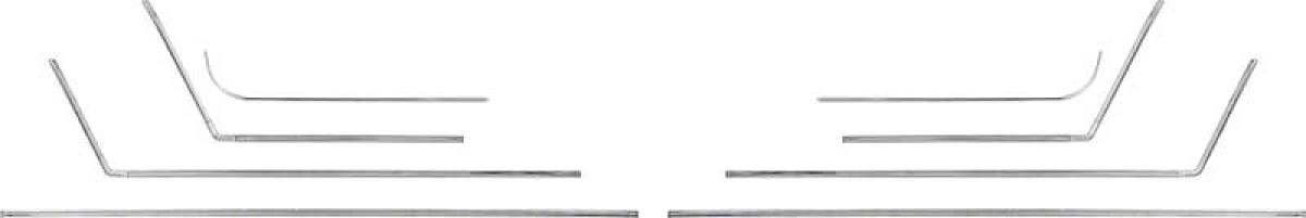1965 Chevrolet Impala SS, Coupe, Interior Door & Rear Side Panel Molding Set, 8 Piece Set