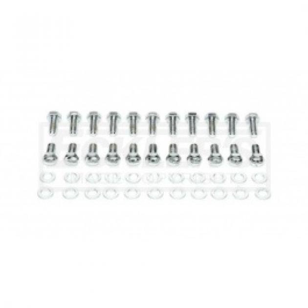 Nova Oil Pan Bolt Set, Big Block, Bowtie Stamped, Chrome, 1962-1979