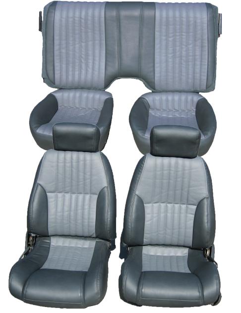 Acme Auto Front and Rear Seat Upholstery with Solid Rear Back Rest U410
