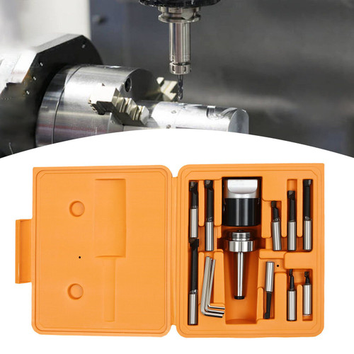 1 Set Milling Machine Accessories MT2 M10 F1 -12 50mm Boring Head With 9pcs 12mm Boring Bars