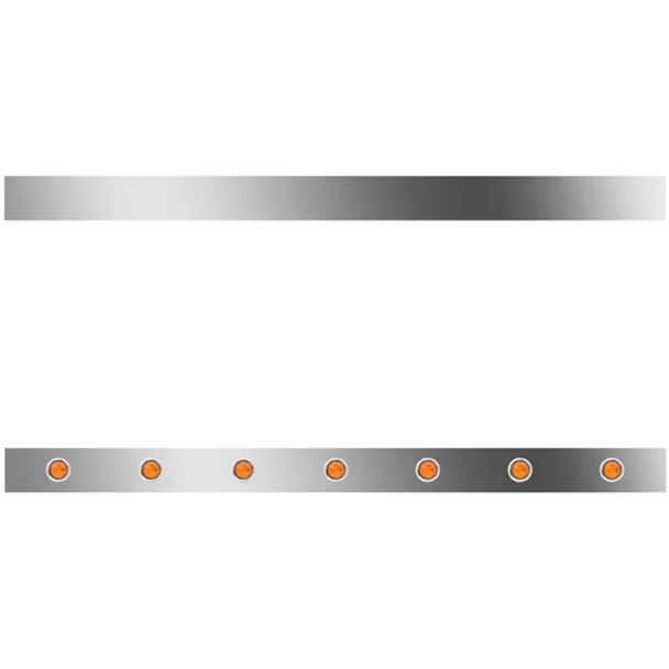 4 Inch Stainless Steel Sleeper Panels W/ 14 – 3/4 Inch Round Amber/Amber Downglow LEDs