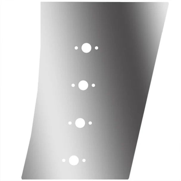 4 Inch Stainless Steel Wide Cowl Panels W/ 8 P3 Light Holes For Peterbilt 388, 389 123 BBC