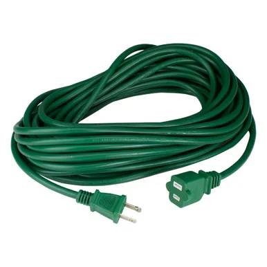 40′ Green 2-Prong Outdoor Extension Power Cord with End Connector