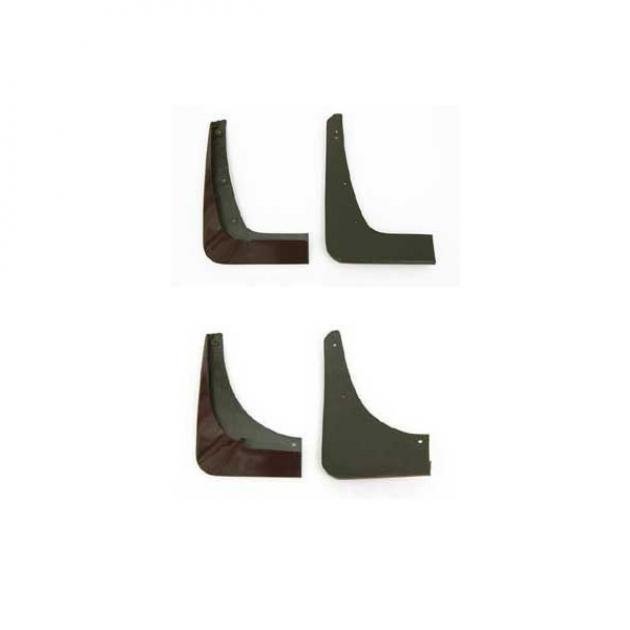 Corvette Splash Guards, Body Contoured, Front & Rear, Monterey Red, Altec, 2005-2007