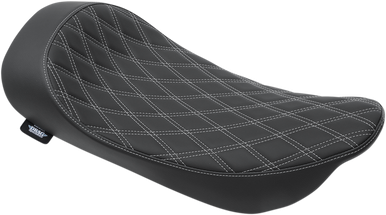 DRAG SPECIALTIES Low Solo Seat - Double Diamond - Silver Stitch 0801-1156