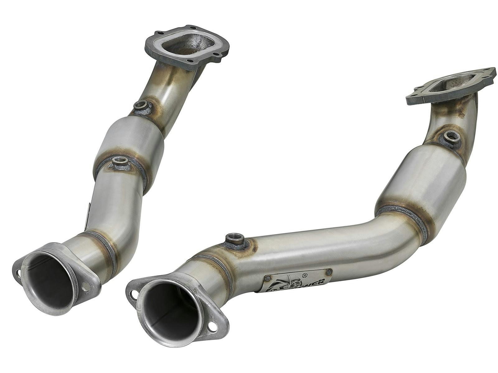 AFE 48-34130-1YC Twisted Steel 3 IN 304 Stainless Steel Mid Pipe w/ Cat