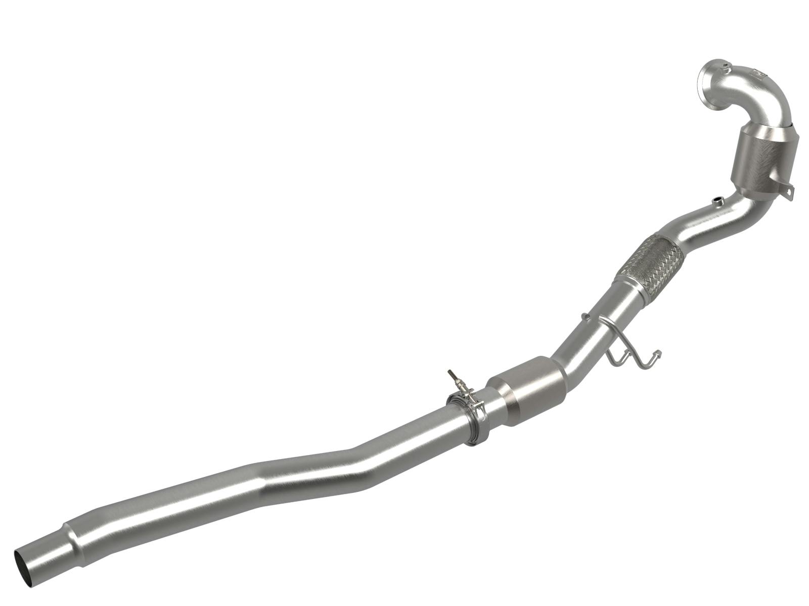 AFE 48-36411-1YC Twisted Steel Downpipe 3 IN 304 Stainless Steel w/ Cat
