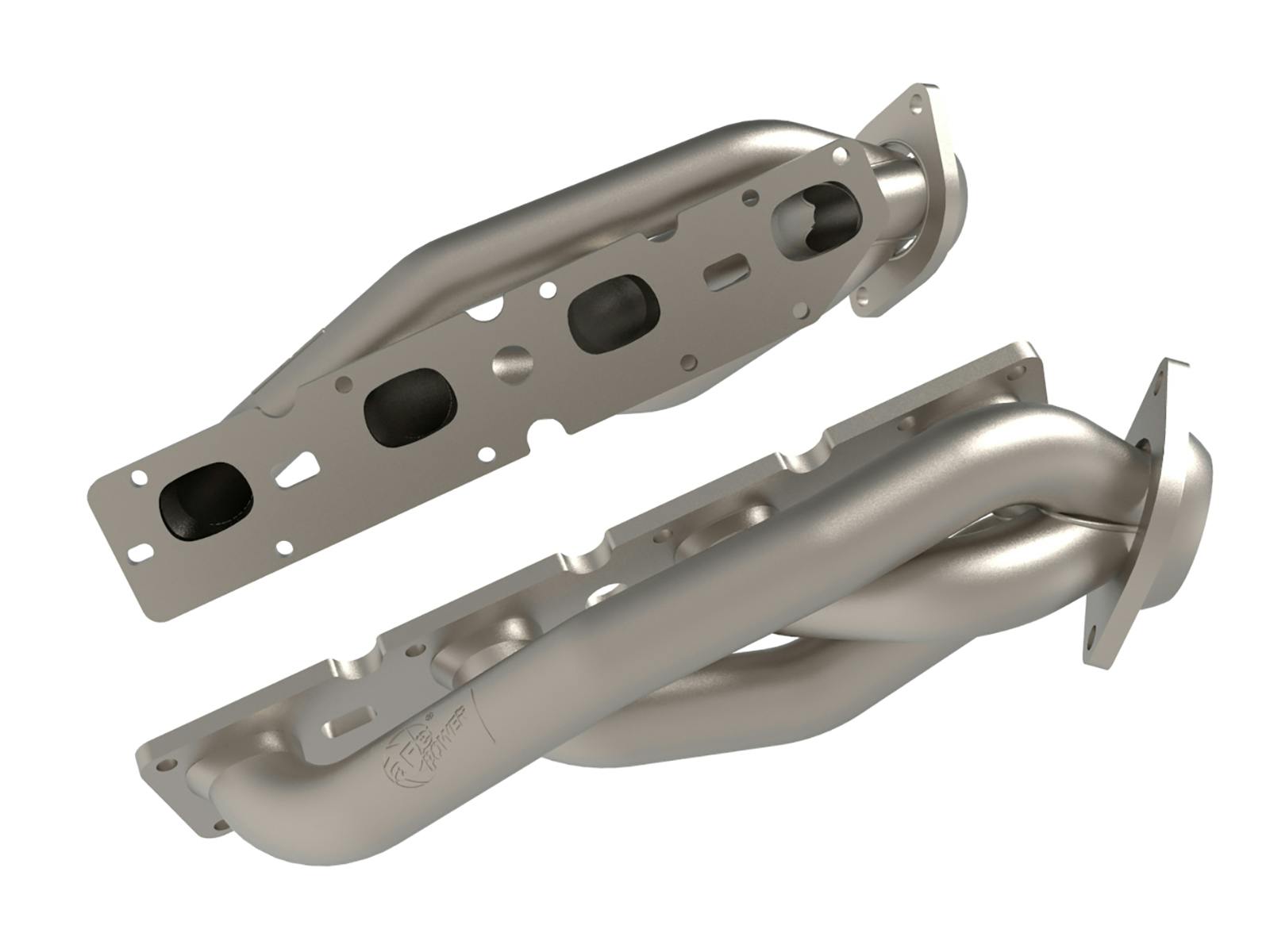 AFE 48-38029-T Twisted Steel 304 Stainless Steel Short Tube Header w/ Titanium Coat Finish