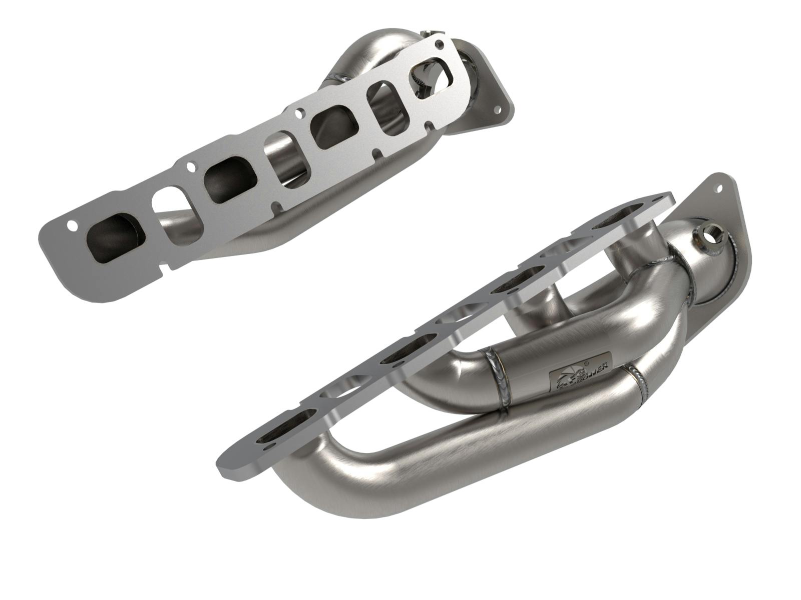 AFE 48-38031 Twisted Steel 1-7/8 IN to 2-3/4 IN 304 Stainless Headers w/ Raw Finish