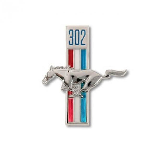 Scott Drake 1968 Ford Mustang Fender Emblem Running Horse, 302 Pin-on Driver Side C8ZZ-16229-A