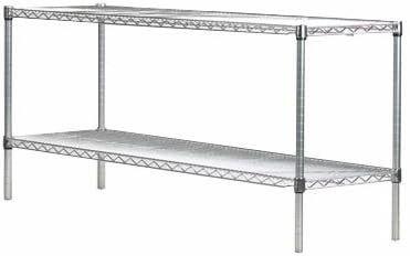 Shelving Storage | 2 Tier Starter Shelving Unit 24" Deep x 48" Wide x 36" High - 800 lb Weight Capacity per Shelf, Adjustable Wire Shelving, Tool-Free Assembly |Chrome Shelving