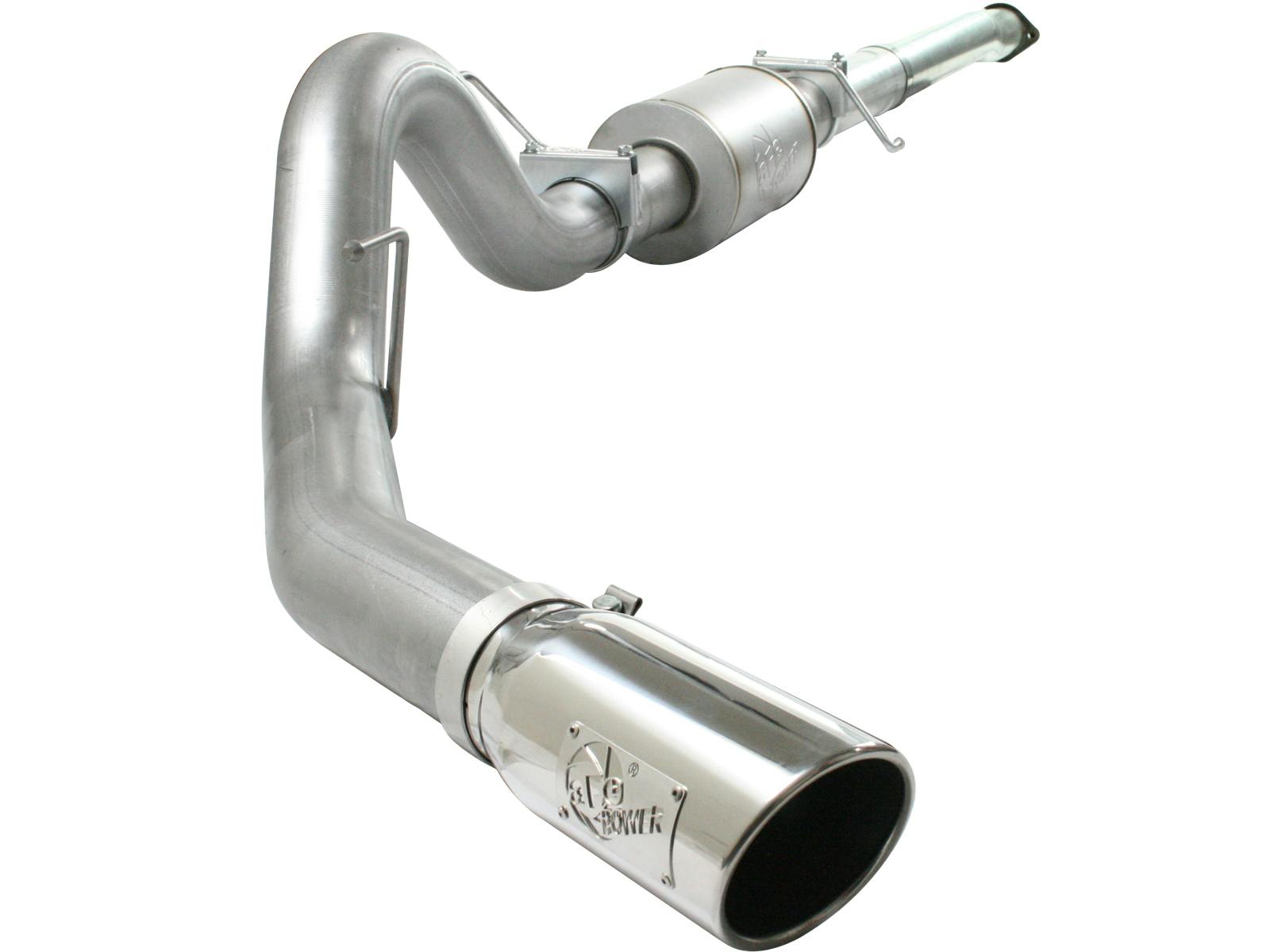 AFE 49-03041-P ATLAS 4 IN Aluminized Steel Cat-Back Exhaust System w/ Muffler & Polished Tip