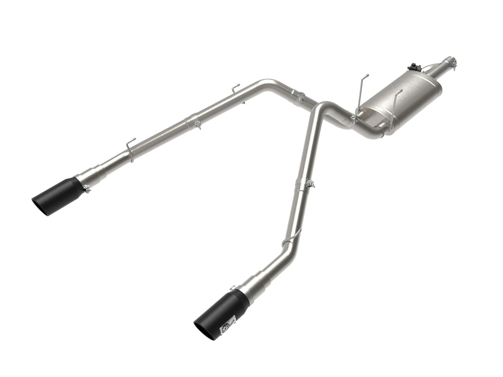 AFE 49-32083-B Gemini XV 3 IN 304 Stainless Steel Cat-Back Exhaust System w/ Cut-Out Black